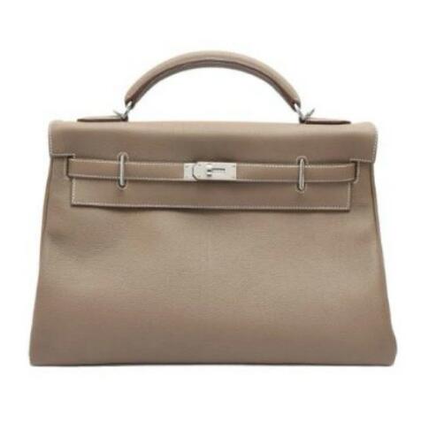 【エルメス HERMES】ケリー42 マキシ 内縫い エトゥープ トゴ グレー系  シルバー金具（100％手縫い）